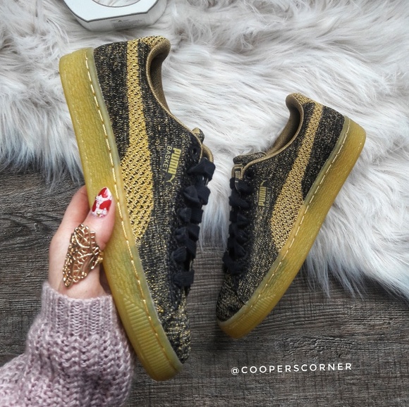 puma basket knit metallic puma basket knit metallic
